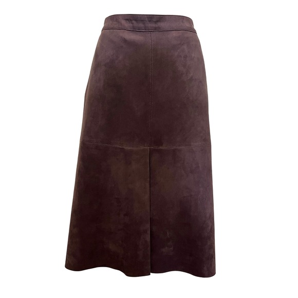 Ruby Rd. Women's Chocolate Brown Faux Suede Midi Skirt Career Wear Size 18 - Picture 1 of 6